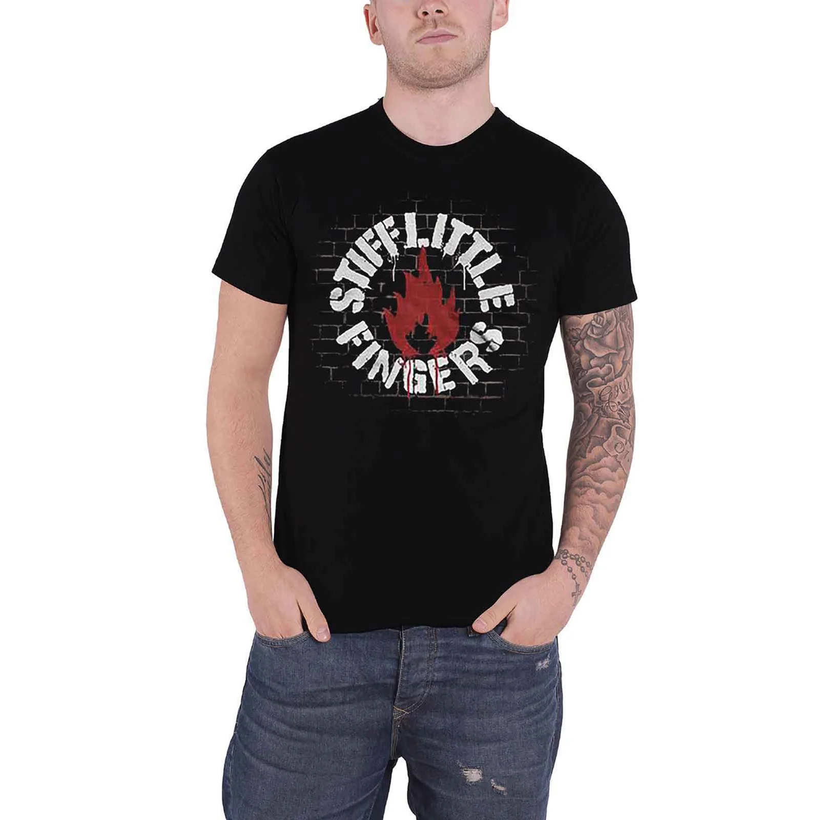 STIFF LITTLE FINGERS - WALL - T-Shirt Black - Image 2