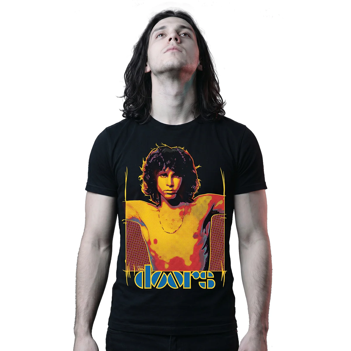 THE DOORS - LIGHT MY FIRE - Front Print T-Shirt Black - Image 2
