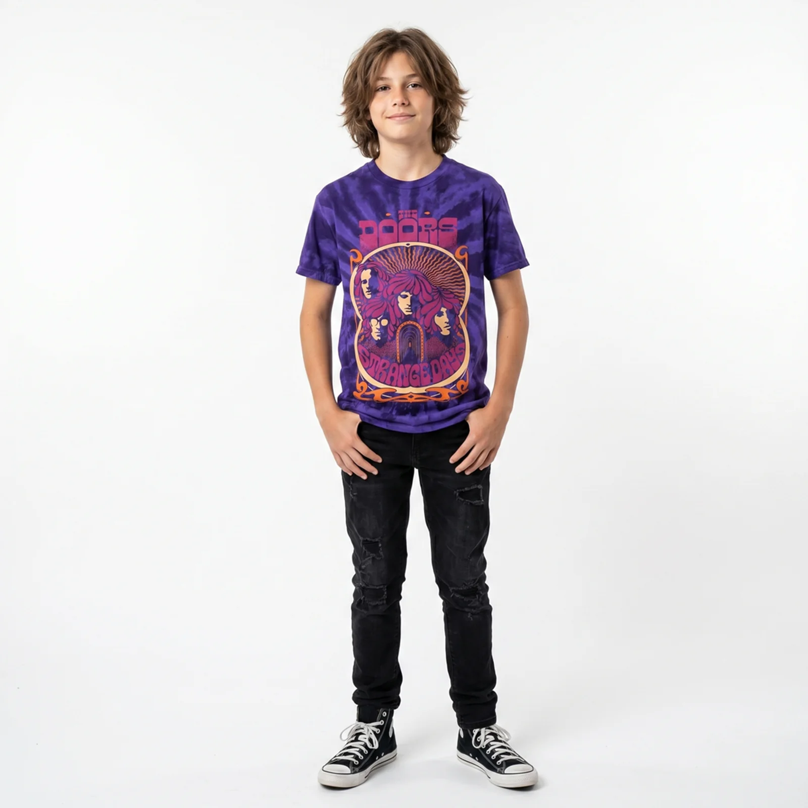 THE DOORS - STRANGE DAYS - Kids T-Shirt Blue (Wash Collection) - Image 3
