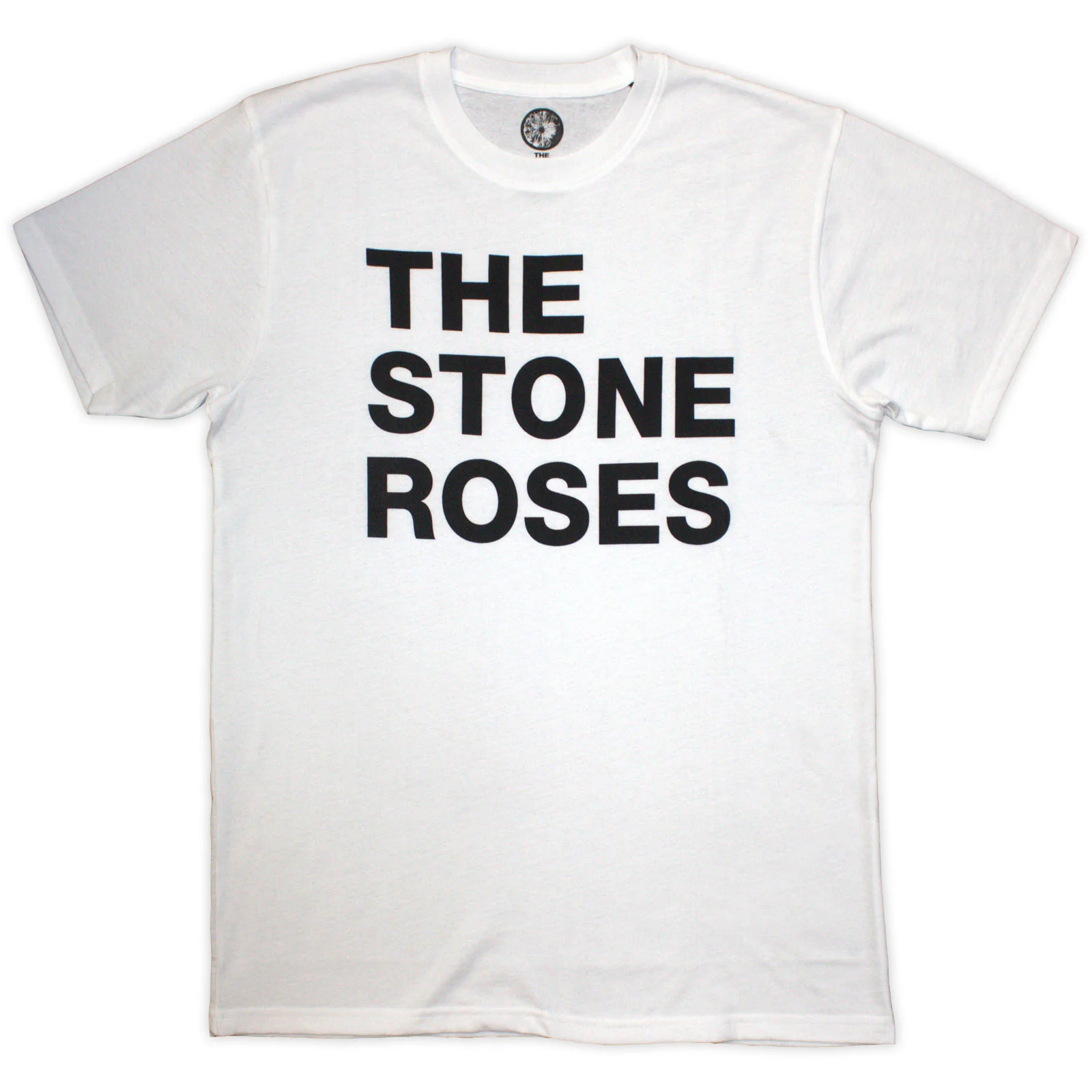 THE STONE ROSES - LEFT JUSTIFIED TEXT - T-Shirt White (Jumbo Print)