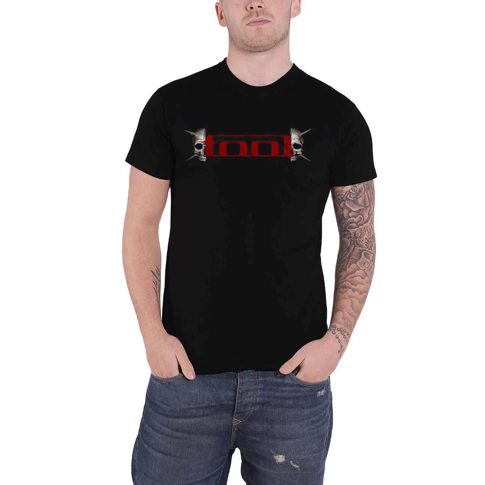 TOOL - SKULL SPIKES - T-Shirt Black (Back & Sleeve Print) - Image 3