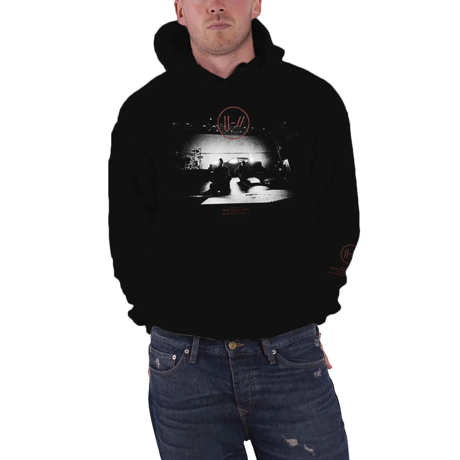 TWENTY ONE PILOTS - DARK STAGE - Pullover Hoodie Black (Sleeve Print) - Image 2